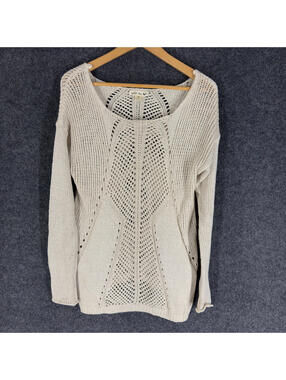 Double Zero Sweater Pullover Women M Medium Gray Knit Long Sleeve Cotton Casual
